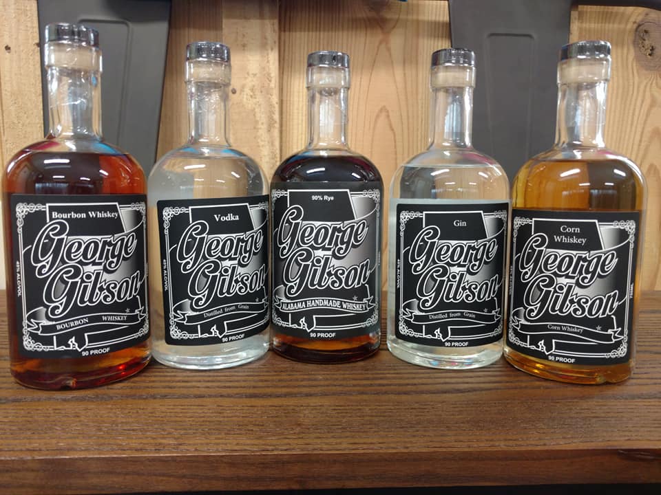 Gibson Spirits lineup Bourbon, Rye, Corn, Gin and Vodka