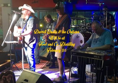 Darrell Qualls and the Outlaws band will be performing at Keel and Co. distilling February 25 from 7:30 - 10:30.